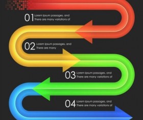 Colored arrow with option infographic vector 06