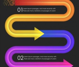 Colored arrow with option infographic vector 07