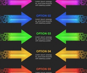 Colored arrow with option infographic vector 08