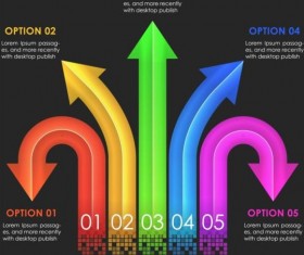 Colored arrow with option infographic vector 09