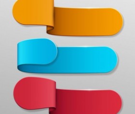 Colored bending banners vectors 01