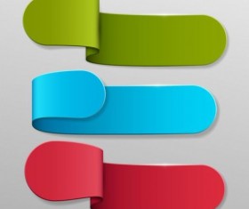Colored bending banners vectors 02