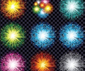 Colored holiday fireworks illustration vector 02