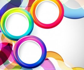 Colored round with abstract background vector