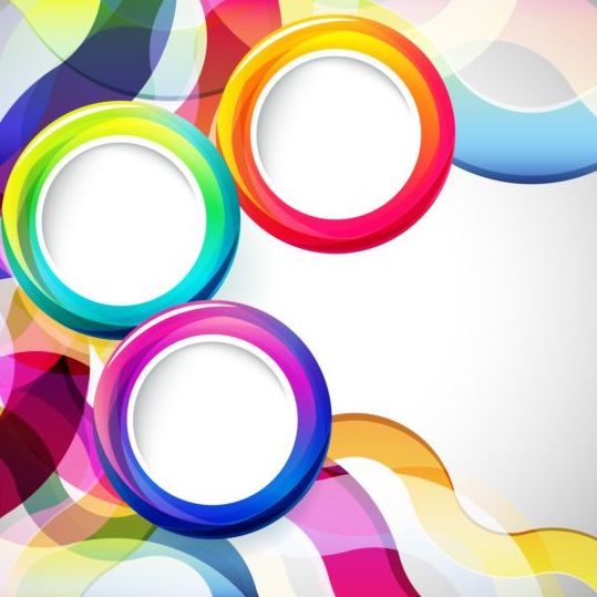 Colored round with abstract background vector
