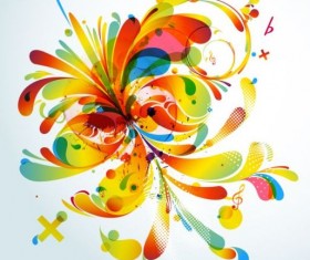 Colorful abstract background with grunge vector 01