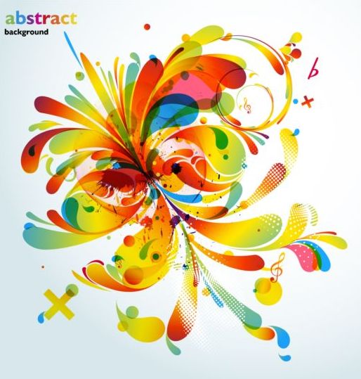 Colorful abstract background with grunge vector 02