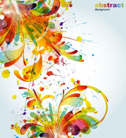 Colorful abstract background with grunge vector 03