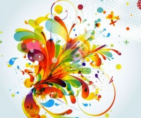 Colorful abstract background with grunge vector 05