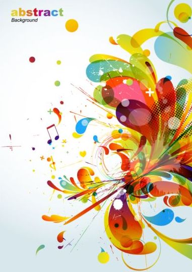 Colorful abstract background with grunge vector 07