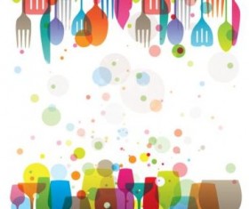Colorful glass cup background vector 02