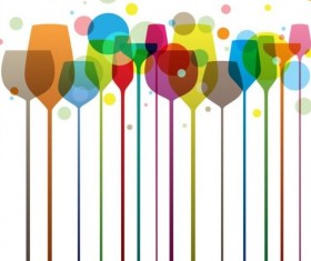 Colorful glass cup background vector 03