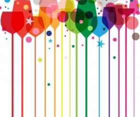 Colorful glass cup background vector 07