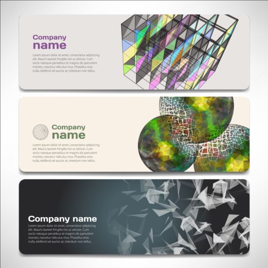 Company banners modern creative vector set 01