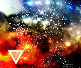 Complicated light dots with triangle background vector 07