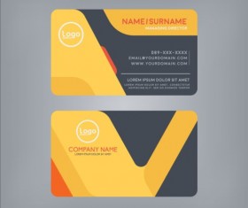 Creative business card black with yellow vector 01