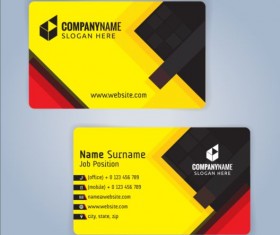 Creative business card black with yellow vector 02
