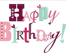 Creative happy birthday design vectors