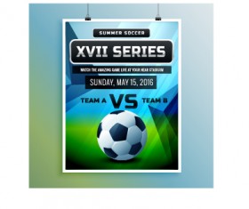 Creative soccer poster design set vector 03