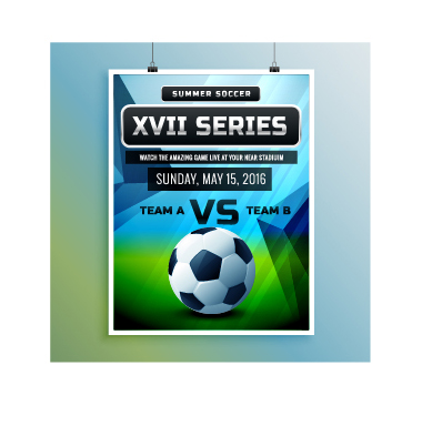 Creative soccer poster design set vector 03