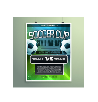 Creative soccer poster design set vector 07
