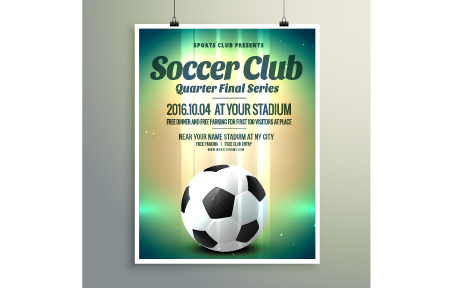 Creative soccer poster design set vector 10