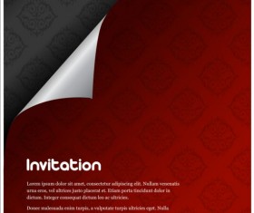 Curled corner invitation background vector