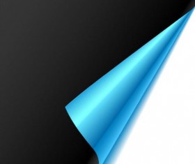 Curled corner with colored paper background vector 05