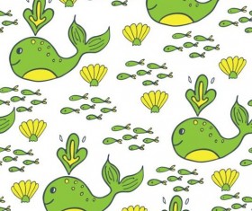 Cute fish seamless pattern vector 01