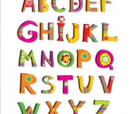 Cute flower alphabet vector 01
