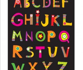 Cute flower alphabet vector 02