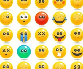 Cute smile expression icons set