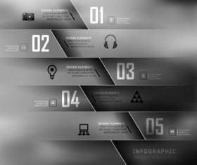 Dark Styles Options Infographics Vector 02