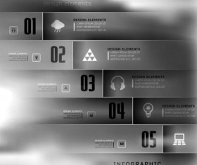Dark Styles Options Infographics Vector 03