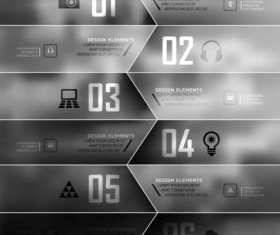 Dark Styles Options Infographics Vector 04