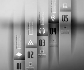 Dark Styles Options Infographics Vector 06