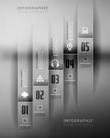 Dark Styles Options Infographics Vector 06