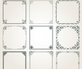 Decorative frame with borders set vector 01