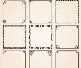 Decorative frame with borders set vector 02