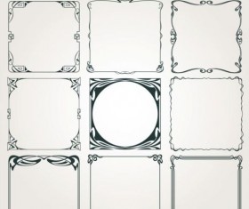 Decorative frame with borders set vector 03