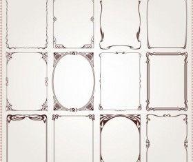 Decorative frame with borders set vector 04