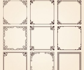 Decorative frame with borders set vector 05