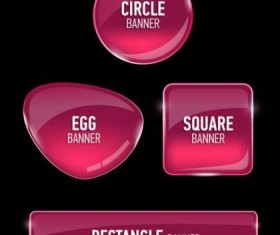 Different shape glass banner vector 01