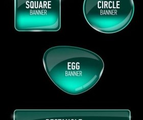 Different shape glass banner vector 02