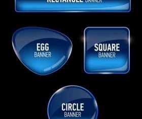 Different shape glass banner vector 03