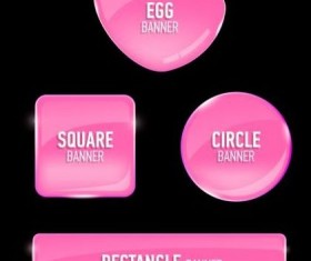 Different shape glass banner vector 04
