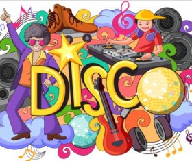 Disco doodle vector illustration