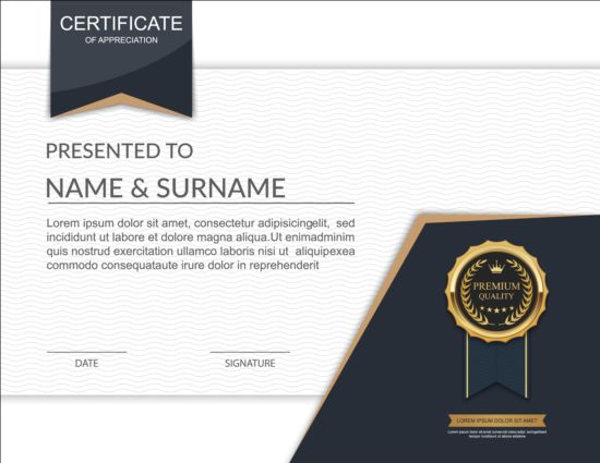 Exquisite certificate design vector 03