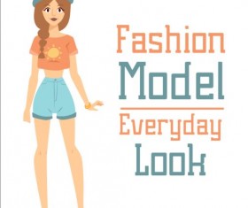 Fashion model vector material 02