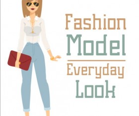 Fashion model vector material 03